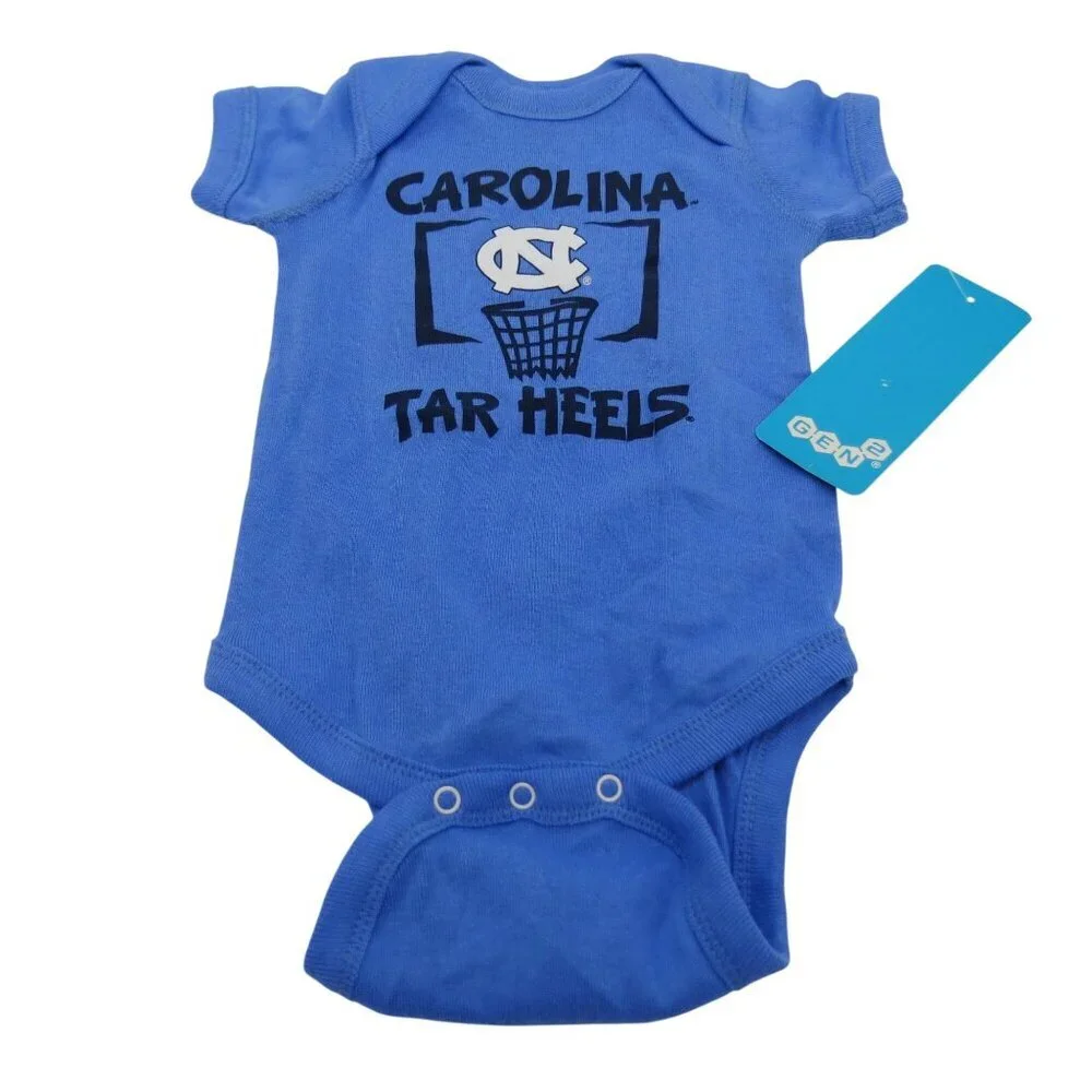 NCAA Carolina Tar Heels 2 Blue Baby 0/3m Bodysuits One Piece UNC Basketball